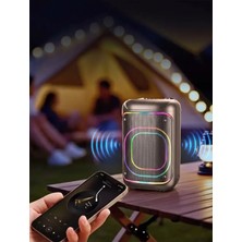 Başkenttekno BTS-2285 Mikrofonlu Rgb Işıklı Premium Ses ve Tasarim Taşınabilir Bluetooth Karaoke Hoparlör 45W