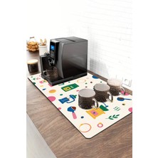 Valerine Life Barista Kahve Barı Matı 40X90CM Espresso Makinesi Çaycı Altlığı Renkli Nokta Espresso