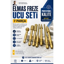 Transformacion 7 Parça Altıgen Hex Şaft Elmas Freze Ucu Seti - Kalın Kum Mermer Granit Seramik Taş Genişletme Oyma Havşa Matkap Ucu Bga Taşlama Matkap Uçları Çapak Alma Seti 723520