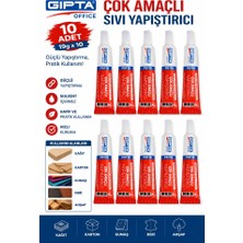 Artlantis Sıvı Yapıştırıcı 19 gr Tüp Gıpta Çok Amaçlı Kuvvetli Yapıştırıcı 10 Adet Okul Büro Yapıştırıcısı Kağıt Karton