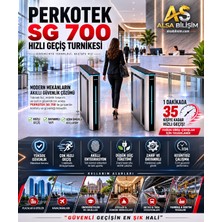 Perkotek Als Sg 700 Profesyonel Hızlı Geçiş Turnikesi Akıllı Sensörlü Paslanmaz Çelik Sistem