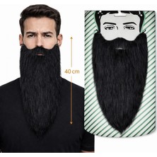 Marsilyan Siyah Renk Lastikli Uzun Takma Sakal 40 cm (K95)