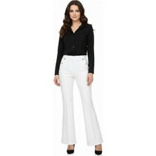 Woow Kadın İspanyol Paça Pantolon BGL-ST03692