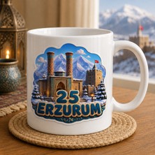 Ajans 313 25 Erzurum Temalı Baskılı Kupa Bardak – Karlı Dağ ve Tarihi Mimari Tasarımı