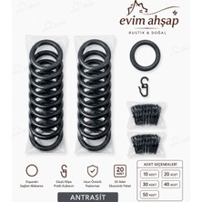 Evim Ahşap Rustik Perde Halkası ve Klips Seti – Korniş Uyumlu Perde Halkaları – Dayanıklı ve Paslanmaz – 10/20/30/40/50 Adet – Renk Seçenekleri Ceviz-Meşe-Siyah-Beyaz-Krem-Gümüş-Antrasit