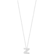 Emiliano Jewellery Zirkon Taşlı Altın Kaplamalı Z Harfi Gümüş Kolye