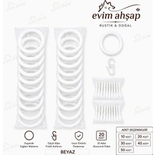Evim Ahşap Rustik Perde Halkası ve Klips Seti – Korniş Uyumlu Perde Halkaları – Dayanıklı ve Paslanmaz – 10/20/30/40/50 Adet – Renk Seçenekleri Ceviz-Meşe-Siyah-Beyaz-Krem-Gümüş-Antrasit