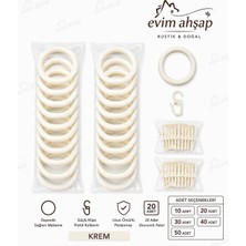 Evim Ahşap Rustik Perde Halkası ve Klips Seti – Korniş Uyumlu Perde Halkaları – Dayanıklı ve Paslanmaz – 10/20/30/40/50 Adet – Renk Seçenekleri Ceviz-Meşe-Siyah-Beyaz-Krem-Gümüş-Antrasit