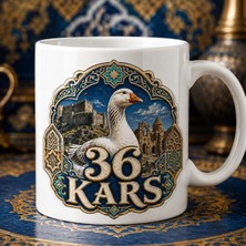 Ajans 313 36 Kars Temalı Baskılı Kupa Bardak – Kaz, Tarihi Yapılar ve Geleneksel Motifli Tasarım