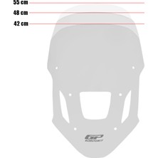 GP Kompozit Honda Africa Twin CRF1100L 2025-2026 Uyumlu Ön Cam Şeffaf - 55 cm