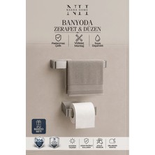 Nakra Home 2'li Banyo Seti Paslanmaz Çelik Yapışkanlı Havlu Askısı Inox Renkli Neme Dayanıklı