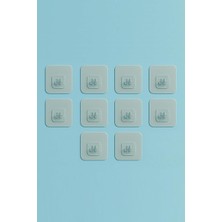 Brf Store Degernet 10 Adet 7X7CM Yedek Süper Güçlü Yapışkanlı Askı, 20KG Banyo - Mutfak Raf Tutucu Sticker, De