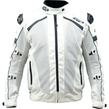 GP Kompozit MNTY001 Yazlık 5 Korumalı Motosiklet Montu Beyaz