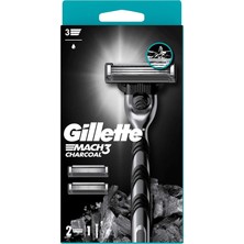 Brf Store Oreviosell Gillette Mach3 Charcoal Tıraş Makinesi + 2 Adet Yedek Tıraş Bıçağı