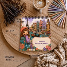 Liamir Studio Boyama Kitabı / Cozy Girl Avrupa'yı Keşfet Boyama Kitabı / Çocuk ve Yetişlinler Için / 21X21 cm / 20 Sayfa