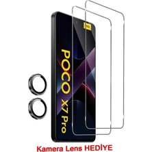Zipax Xiaomi Poco X7 Pro Ekran Koruyucu Cam + Kamera Lens Hediye