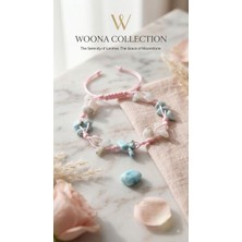 Woona Doğal Ay Taşı & Larimar Taşı - Kalp ve Boğaz Çakrası Dengesi & Şifa ve Sakinlik & Dişil Enerji & Içsel Huzur & Denge El Yapımı Ayarlanabilir Özel Tasarım Premium Doğal Taş Bileklik