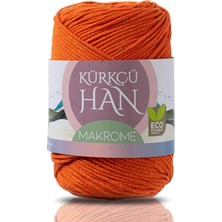 Brf Store Degernet Kürkçü Han Makrome 3mm 200GR 130M Premium El Örgü Ipi (Turuncu)
