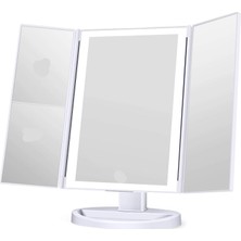 Brf Store Oreviosell Land Of Myth - 1X-2X-3X-10X Büyütmeli 37 LED Işıklı Makyaj Aynası, 3 Panel, Katlanabilir,