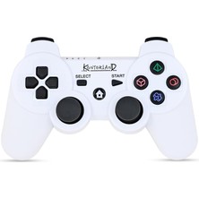 Brf Store Oreviosell Kontorland P3G - Ps3/pc Uyumlu Titreşimli Kablosuz Oyun Kolu Gamepad (Beyaz)