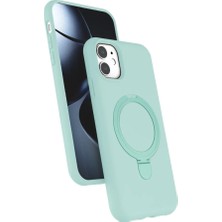 Elivora Newface Apple iPhone 11 Regal Magsafe Standlı Kapak - Su Yeşili