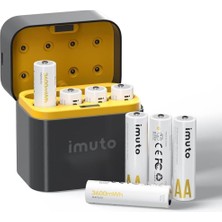 Brf Store Oreviosell Imuto 3600 Mwh Aa Lityum Şarjlı Pil Seti (8’li) + 8 Yuvalı Şarj Ünitesi