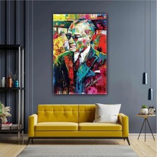 Brf Store Oreviosell Arajans Yağlı Boya Efektli Mustafa Kemal Atatürk Portresi Karizma Gözlük Soyut Kanvas Tab