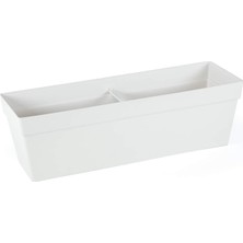 Brf Store Oreviosell Serinova YB02 Yalı Balkon Saksı Drenaj Aparatlı 51,5cm, 10,8 Litre Kirli Beyaz