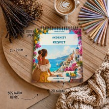 Liamir Studio Boyama Kitabı / Cozy Girl Akdenizi Keşfet Boyama / Sahil Şehirleri / Çocuk ve Yetişlinler Için / 21X21 cm / 20 Sayfa