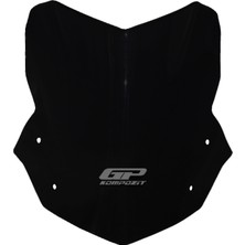 GP Kompozit Yamaha MT-09 2013-2016 Uyumlu Ön Cam Siyah - 34 cm