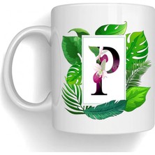 Bsb P Harfi Temalı Porselen Kupa Bardak Mug 216
