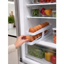 Fantastik Store Buzdolabı Yumurta Düzenleyici Iki Katlı Kayar Raylı Yumurta Organizeri - Lisinya