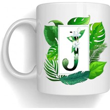 Bsb J Harfi Temalı Porselen Kupa Bardak Mug 210