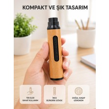 Marsilyan Taşınabilir Dumansız Mini Küllük Ahşap Görünümlü 3 Farklı Uçlu Kompakt Tasarım