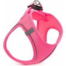 AvantajAl Nefes Alan Kumaş Air Mesh Kedi Köpek Göğüs Tasması Xx Small 28X32 cm Neon Pembe