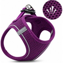 AvantajAl Nefes Alan Kumaş Air Mesh Kedi Köpek Göğüs Tasması Xx Small 28X32 cm Mor