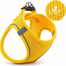 AvantajAl Nefes Alan Kumaş Air Mesh Kedi Köpek Göğüs Tasması Medium 44X48 cm Neon Sarı