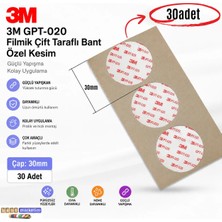 Evimdeyokyok 3m GPT-020 Filmik Çift Taraflı Bant Özel Kesim 30MM (30ADET)