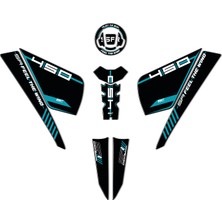 GP Kompozit Mavi Su Geçirmez Tank Pad Seti CF Moto 450 SR 2023-2026 Uyumlu 20 cm Genişlik