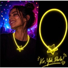 Evimdeyokyok Glow Kolye Neon Fosforlu Işıklı Kolye Sarı Renk