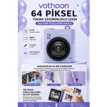 Evimdeyokyok Mini Dijital Kamera 64MP 16X Digital Zoom Retro Vintage 1.4’’ekranlı Video Kamera Taşınabilir Tasarım Mavi