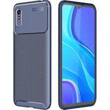 Evimdeyokyok Xiaomi Redmi 9A Kılıf Auto Focus Karbon Kapak - Lacivert