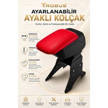 Trobus Toyota Hilux 1998-2026 Uyumlu Kırmızı Ayaklı Sürgülü Kolçak Ayarlanabilir Yükseklikli