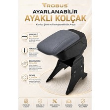 Trobus Dacia Lodgy 2012-2022 Uyumlu Füme Ayaklı Sürgülü Kolçak Ayarlanabilir Yükseklikli