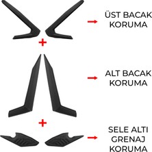 GP Kompozit Honda PCX 125 / 150 2025-2026 Uyumlu Bacak ve Sele Altı Grenaj Koruma Seti Siyah