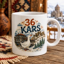 Ajans 313 36 Kars Temalı Baskılı Kupa Bardak – Kaz, Karlı Dağ ve Tarihi Taş Yapılar Tasarımı