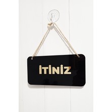 Cam Kapılar Için Itiniz Çekiniz Tabelası 20*10 cm