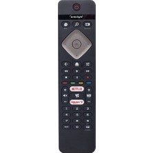 YFS Philips Ile Uyumlu Ambilight Netflix-Rakuten Tv Tuşlu LED Tv Kumandası 43PUS6504/62