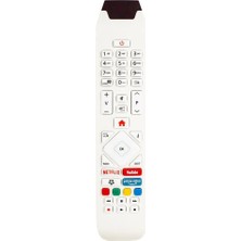 YFS Vestel Ile Uyumlu RCA343140P Youtube-Netflix-Prime Video Tuşlu Lcd-Led Tv Kumanda Beyaz