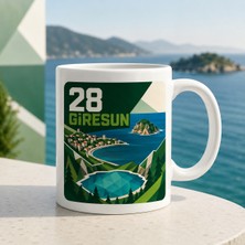 Ajans 313 28 Giresun Temalı Baskılı Kupa Bardak – Geometrik Karadeniz ve Doğa Tasarımı